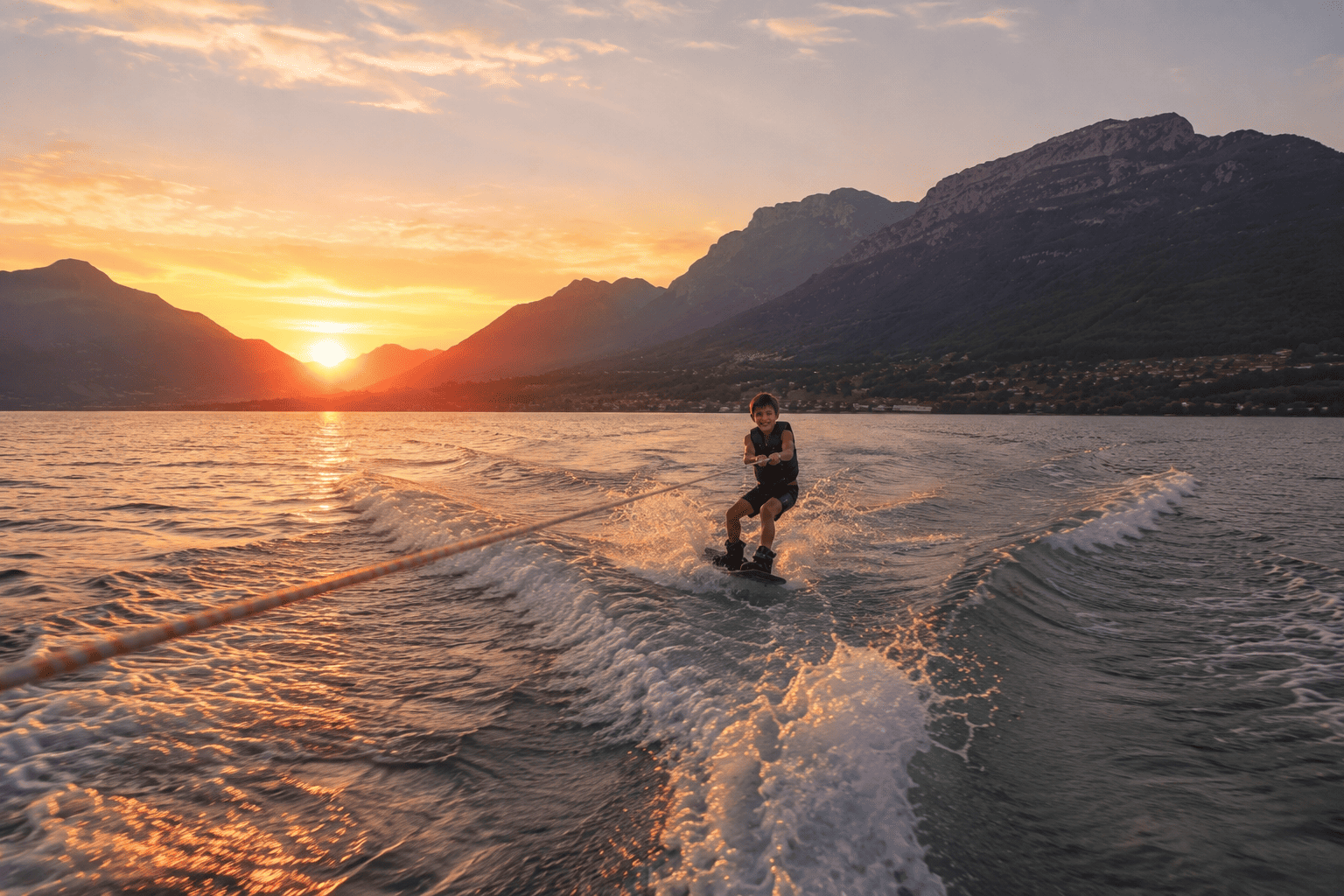 Session wakeboard enfant lac d'Annecy